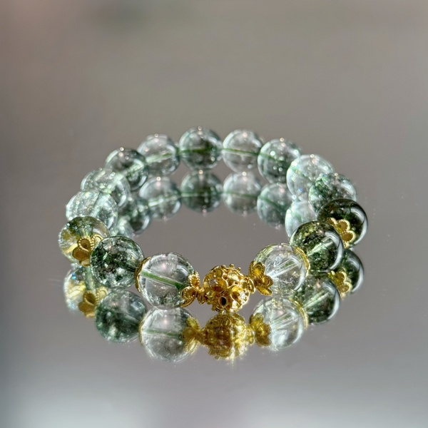 Green Phantom Stone, Five Elements Wood-Enhancing Crystal Bracelet