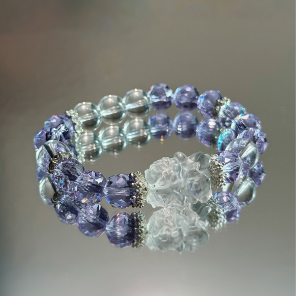 Purple Blue Nine-tailed Fox, Crystal Bracelet