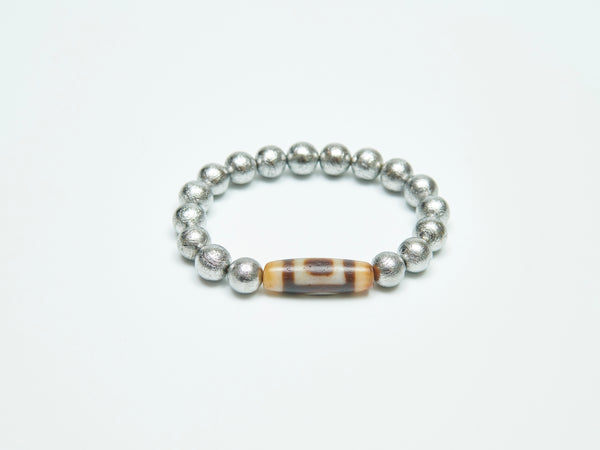 Sky iron with dzi beads Hand beads
