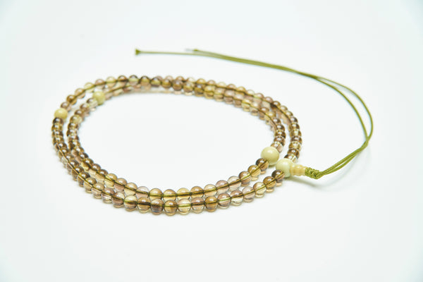 Green tea crystal with butter stone Rosary
